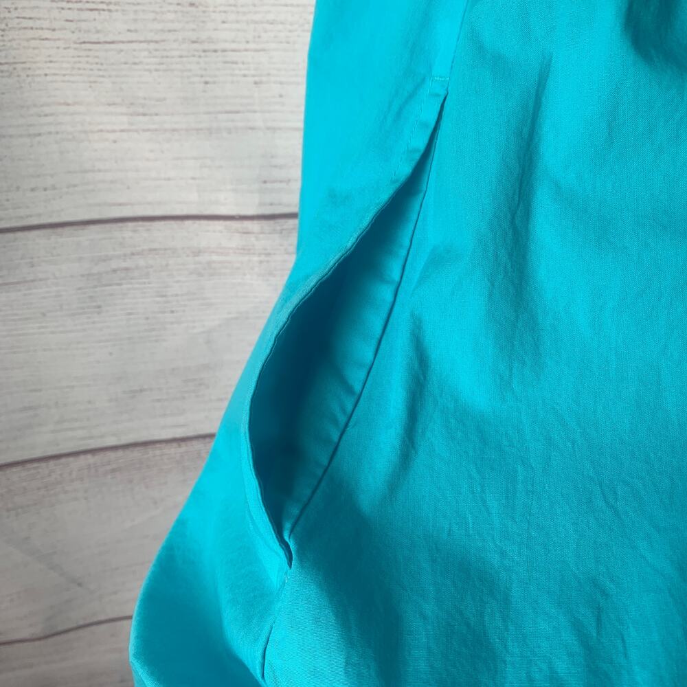 A New Day Blue Puff Sleeve Dress On or Off Shoulder Cutout Back Size Small - Picture 8 of 13